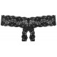 Μαύρο Γυναικείο Δαντελωτό Στρινγκ Με Άνοιγμα - Underneath Kyra Crotchless Thong Black