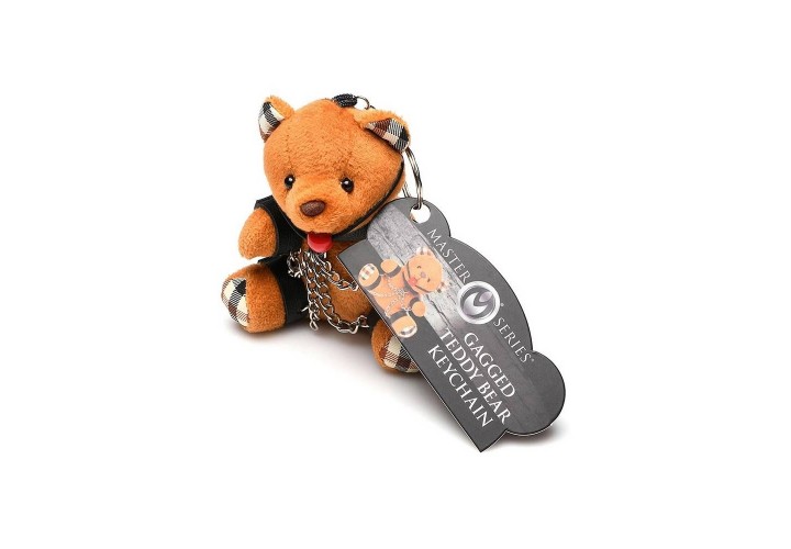 Καφέ Μπρελόκ Αρκουδάκι Με Φίμωτρο - XR Brands Gagged Teddy Bear Keychain Brown