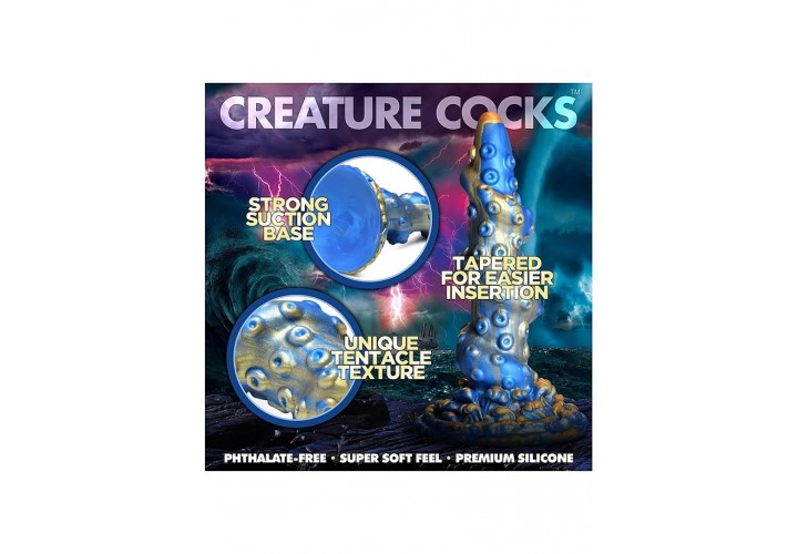 Μπλε Τερατώδες Ομοίωμα Με Πλοκάμια - XR Brands Creature Cocks Lord Kraken Tentacled Silicone Dildo Blue 21cm