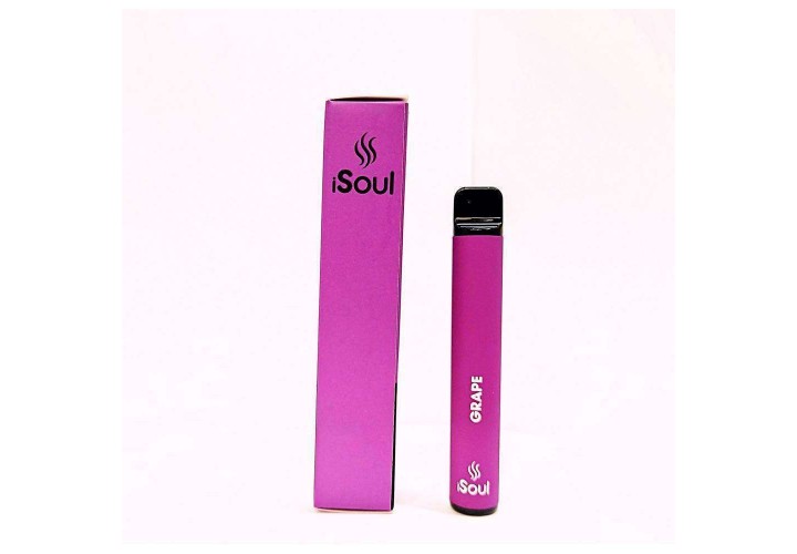 Ηλεκτρονικό Τσιγάρο Σταφύλι - iSoul Disposable Vape Grape 600 Puffs