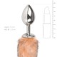 Ασημί Μεταλλική Σφήνα Με Ουρά Αλεπούς - Easytoys Fox Tail Plug No. 3 Silver