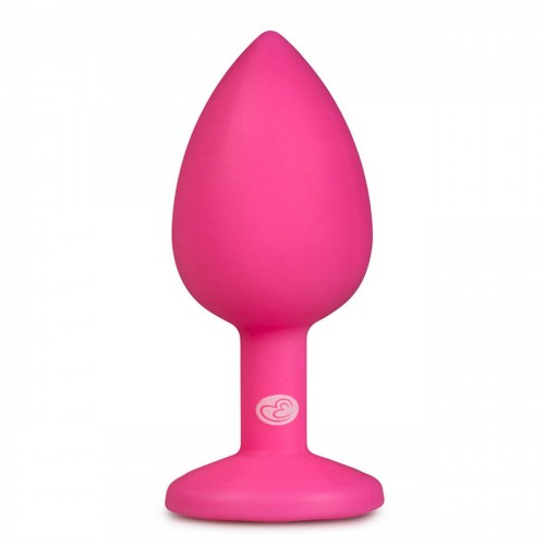 Ροζ Πρωκτική Σφήνα Με Κόσμημα - Easytoys Diamond Silicone ButtPlug Small Pink 7.5cm