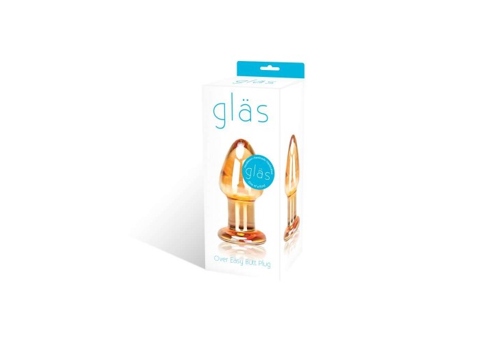 Γυάλινη Πρωκτική Σφήνα - Over Easy Glass Butt Plug Gold