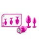 Σετ Πρωκτικές Σφήνες Με Κόσμημα - Silicone Bling Plugs Training Kit Pink