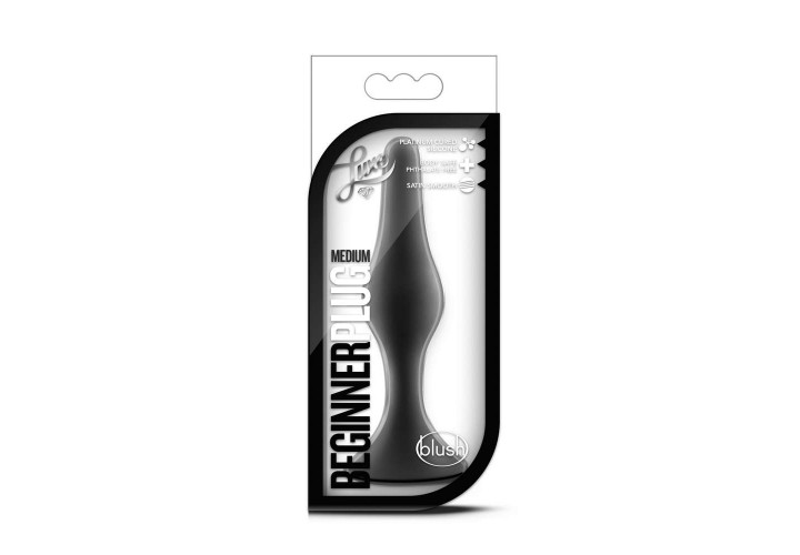 Μεσαία Πρωκτική Σφήνα Σιλικόνης - Luxe Beginner Plug Medium Black