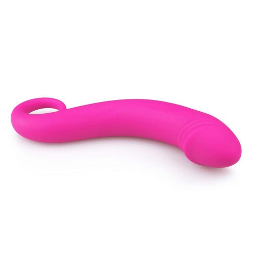 Ροζ Ομοίωμα Σιλικόνης - Easytoys Silicone Curved Dong Pink 17.5cm