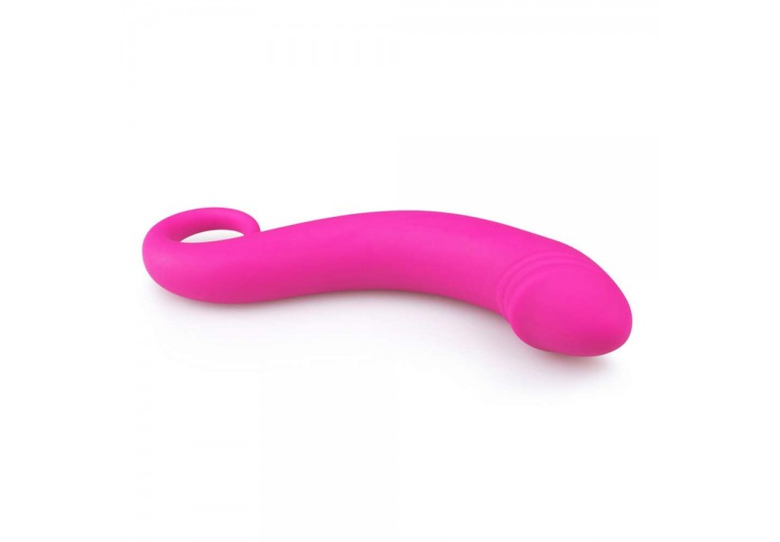 Ροζ Ομοίωμα Σιλικόνης - Easytoys Silicone Curved Dong Pink 17.5cm