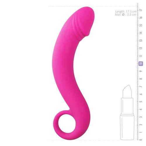 Ροζ Ομοίωμα Σιλικόνης - Easytoys Silicone Curved Dong Pink 17.5cm