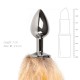 Ασημί Πρωκτική Σφήνα Με Ουρά Αλεπούς - Easytoys Fox Tail Plug No.1 Silver