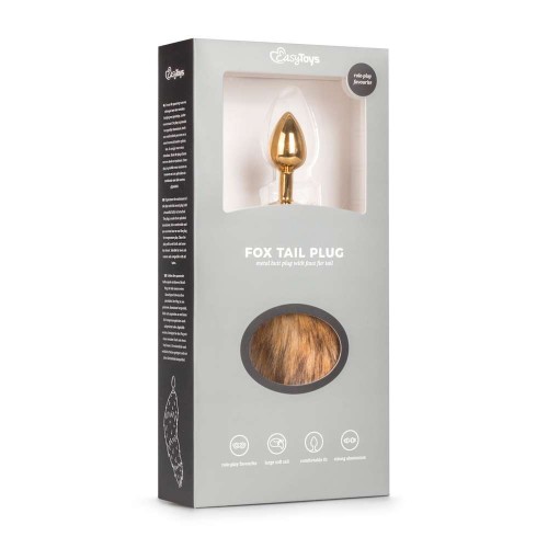 Χρυσή Πρωκτική Σφήνα Με Ουρά Αλεπούς - Easytoys Fox Tail Plug No.1 Gold