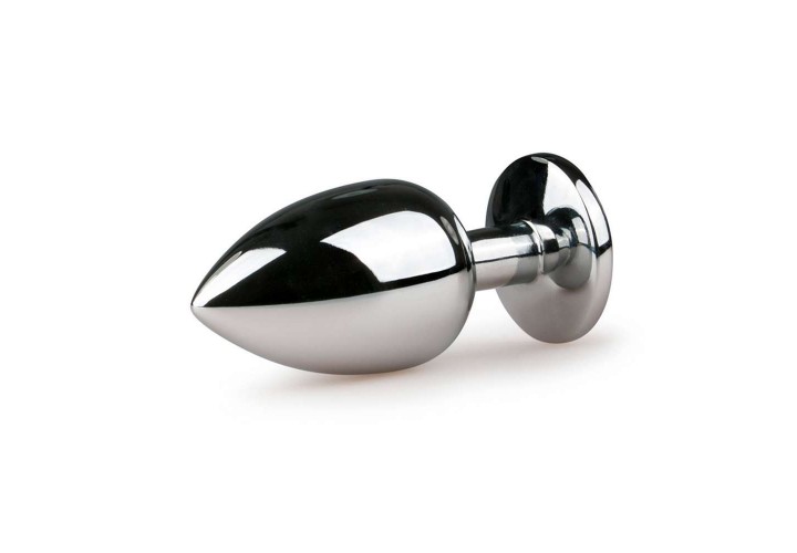 Μεταλλική Πρωκτική Σφήνα Με Κόσμημα - Easytoys Metal Butt Plug No.6 Silver/Pink 9.5cm