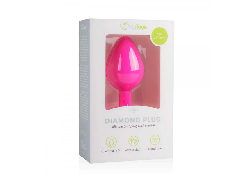 Easytoys Diamond Plug Medium Pink 8.5cm
