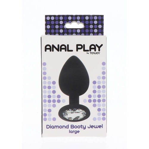 Μαύρη Μεγάλη Σφήνα Με Κόσμημα - ToyJoy Diamond Booty Jewel Butt Plug Large Black/Clear 9cm