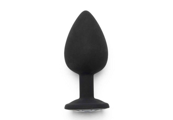 Μαύρη Μεγάλη Σφήνα Με Κόσμημα - ToyJoy Diamond Booty Jewel Butt Plug Large Black/Clear 9cm