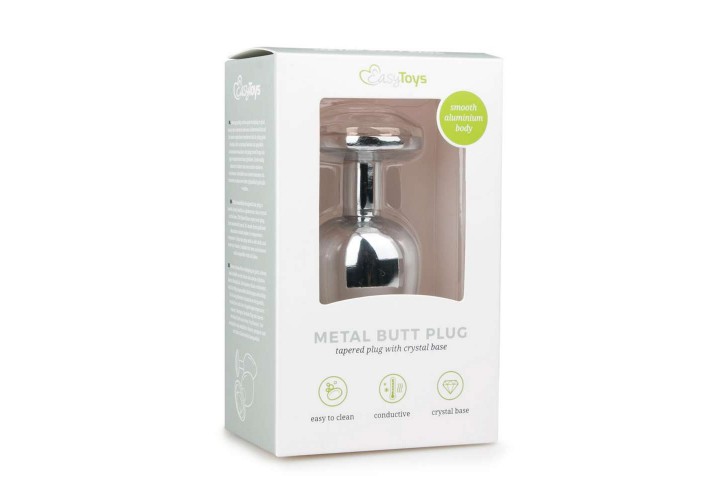 Μεταλλική Πρωκτική Τάπα Με Κόσμημα - Metal Butt Plug No.6 Silver/Clear