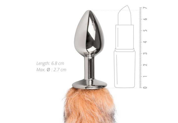 Πρωκτική Σφήνα Με Ουρά Αλεπούς - Easytoys Fox Tail Plug No. 7 Silver