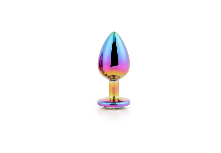 Πολύχρωμη Μεταλλική Σφήνα Με Κόσμημα - Dream Toys Gleaming Love Multicolour Plug Large 9.5cm