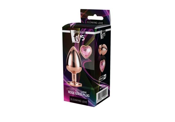 Dream Toys Gleaming Love Rose Gold Plug Large 9.5cm