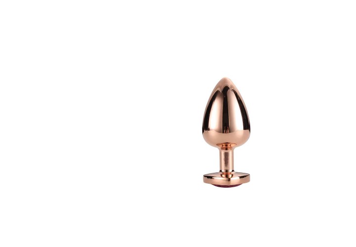Χρυσή Μεταλλική Σφήνα Με Κόσμημα - Dream Toys Gleaming Love Rose Gold Plug Large 9.5cm