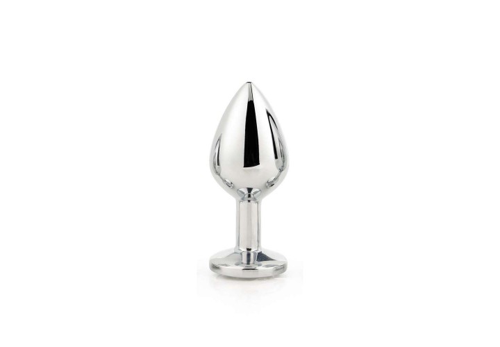 Ασημί Μεταλλική Σφήνα Με Κόσμημα - Dream Toys Gleaming Love Silver Plug Medium 8.3cm