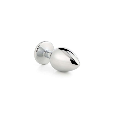 Ασημί Μεταλλική Σφήνα Με Κόσμημα - Dream Toys Gleaming Love Silver Plug Medium 8.3cm