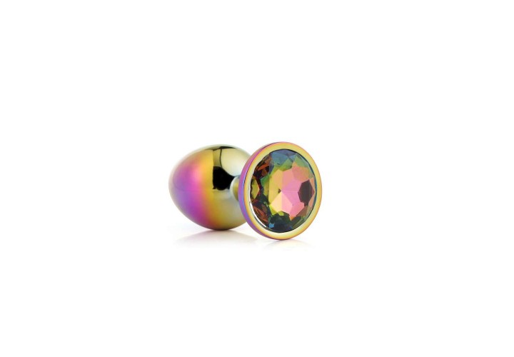 Πολύχρωμη Μεταλλική Σφήνα Με Κόσμημα - Dream Toys Gleaming Love Multicolour Plug Small 7.1cm