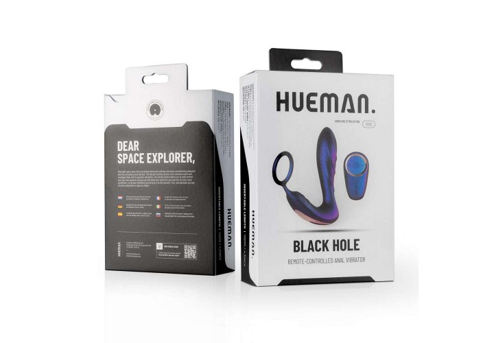 Hueman Black Hole Anal Vibrator With Cockring 14.3cm