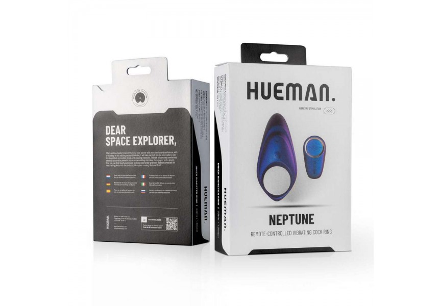 Hueman Neptune Vibrating Cock Ring & Remote Purple