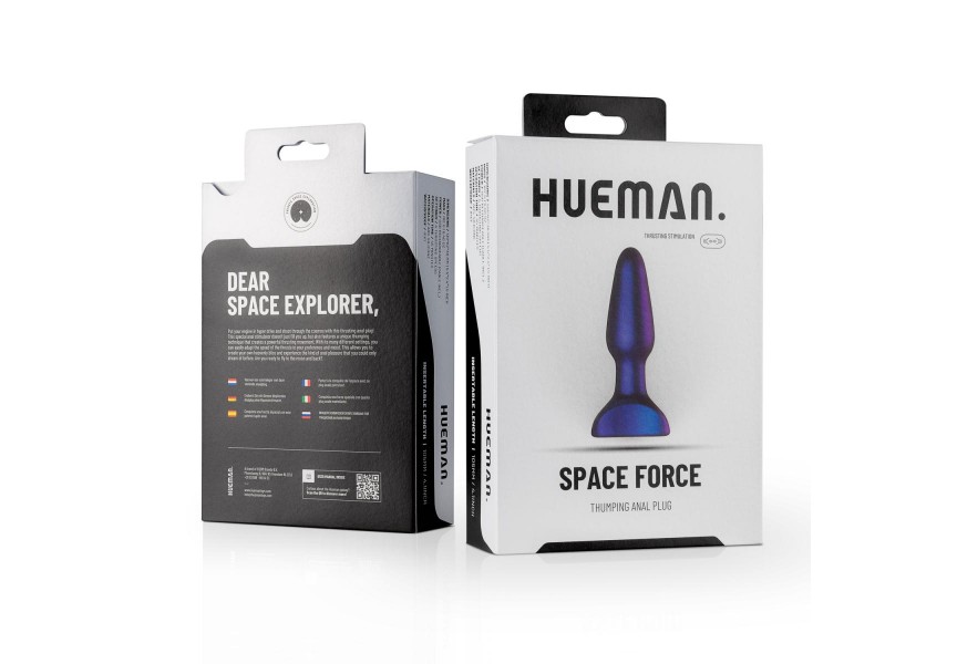 Hueman Space Force Vibrating Butt Plug Purple 13.9cm