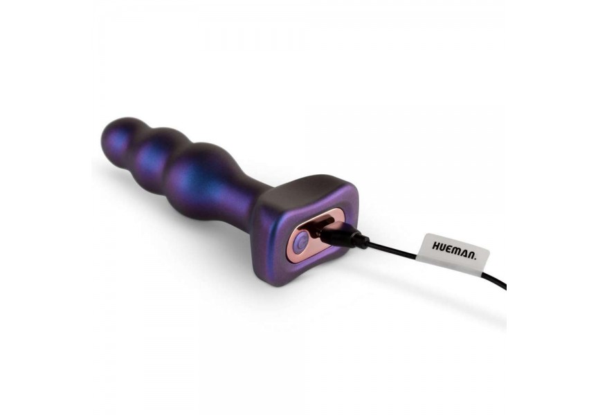 Hueman Space Invader Vibrating Butt Plug Purple 13.9cm