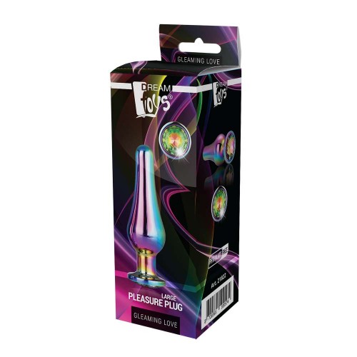 Πολύχρωμη Μεταλλική Σφήνα Με Κόσμημα - Dream Toys Gleaming Love Coloured Pleasure Plug Large 12.7cm