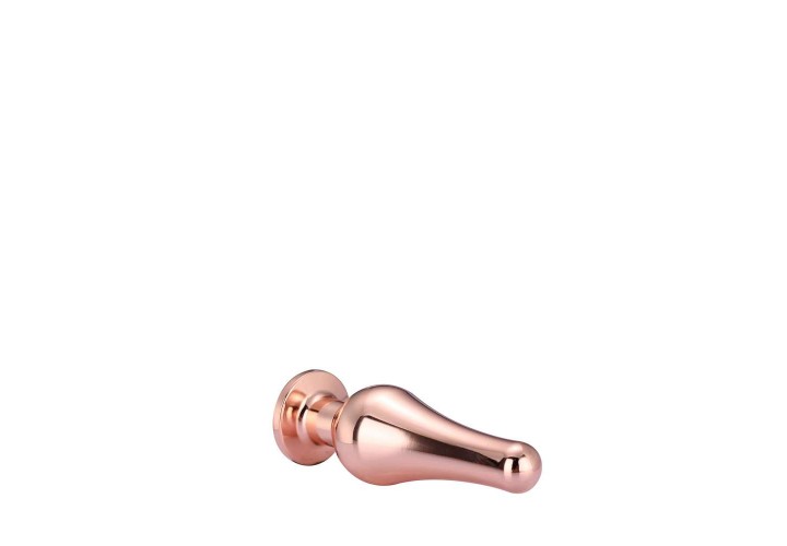 Χρυσή Μεταλλική Σφήνα Με Κόσμημα - Dream Toys Gleaming Love Rose Gold Pleasure Plug Small 9cm