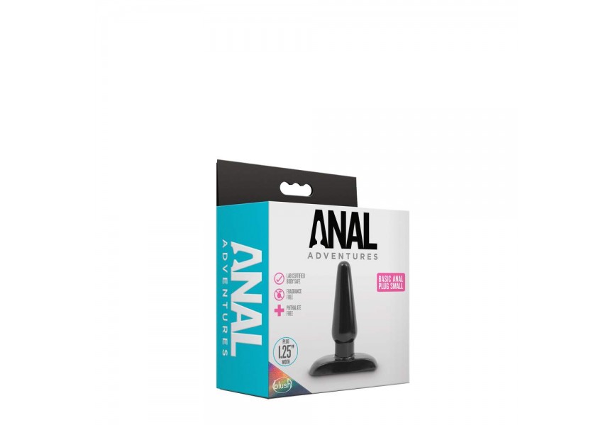 Μαύρη Πρωκτική Σφήνα - Anal Adventures Basic Anal Plug Small 9.5cm