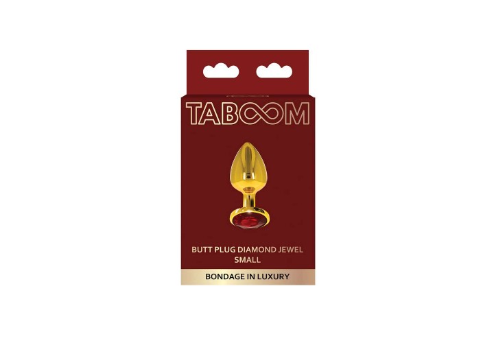 Χρυσή Μεταλλική Σφήνα Με Κόσμημα - Taboom Butt Plug With Diamond Jewel Small 7cm