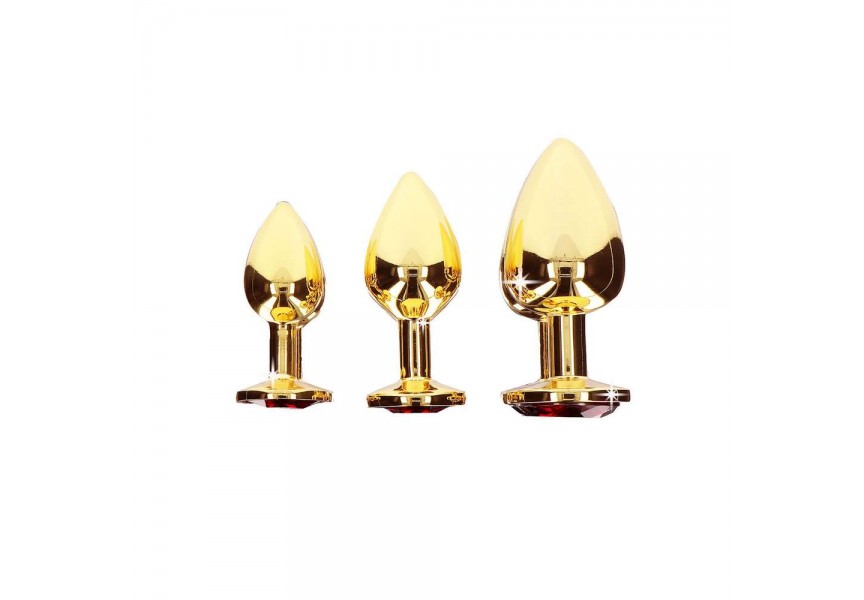 Χρυσή Μεταλλική Σφήνα Με Κόσμημα - Taboom Butt Plug With Diamond Jewel Small 7cm