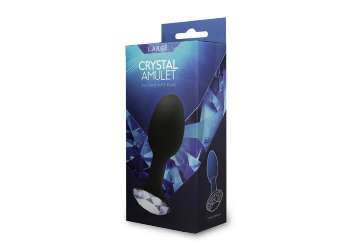Μεγάλη Σφήνα Σιλικόνης Με Κόσμημα - Crystal Amulet Silicone Butt Plug Large