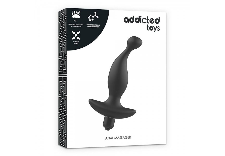 Addicted Toys Anal Massager With Black Vibration 15.7cm