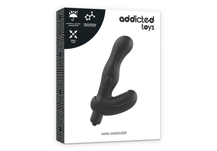Μαύρος Δονητής Προστάτη - Addicted Toys P Spot Vibe Silicone Prostate Anal Stimulator 15.3cm