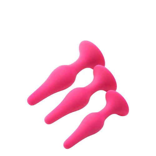 Σετ Ροζ Πρωκτικές Σφήνες Σιλικόνης - Dream Toys Flirts Curved Anal Training Kit Pink