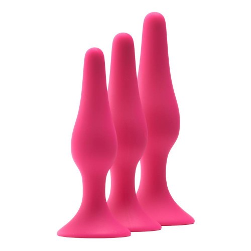 Σετ Ροζ Πρωκτικές Σφήνες Σιλικόνης - Dream Toys Flirts Curved Anal Training Kit Pink