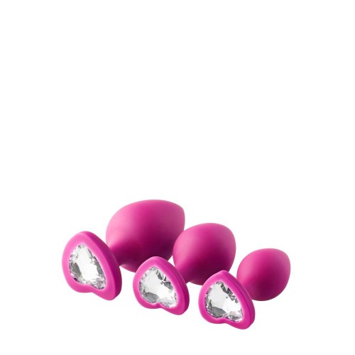 Σετ Ροζ Πρωκτικές Σφήνες Με Κόσμημα - Dream Toys Flirts Anal Training Kit Gem Stone Pink