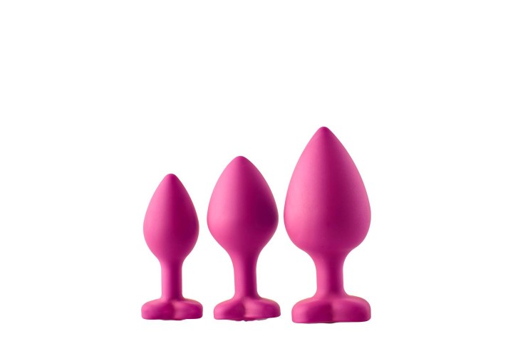 Σετ Ροζ Πρωκτικές Σφήνες Με Κόσμημα - Dream Toys Flirts Anal Training Kit Gem Stone Pink