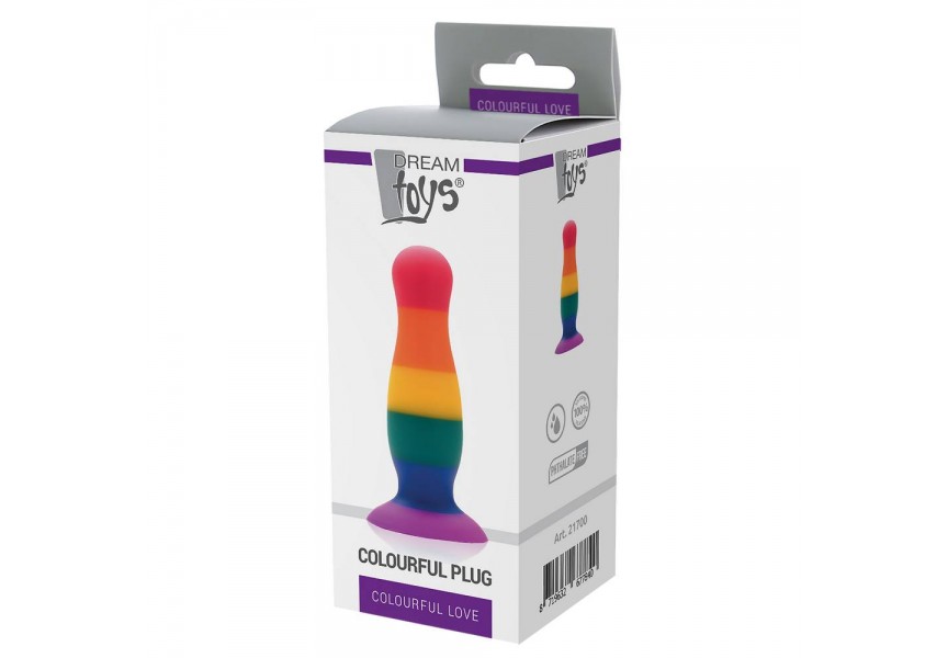 Pride Σφήνα Σιλικόνης - Colourful Love Colourful Plug Medium