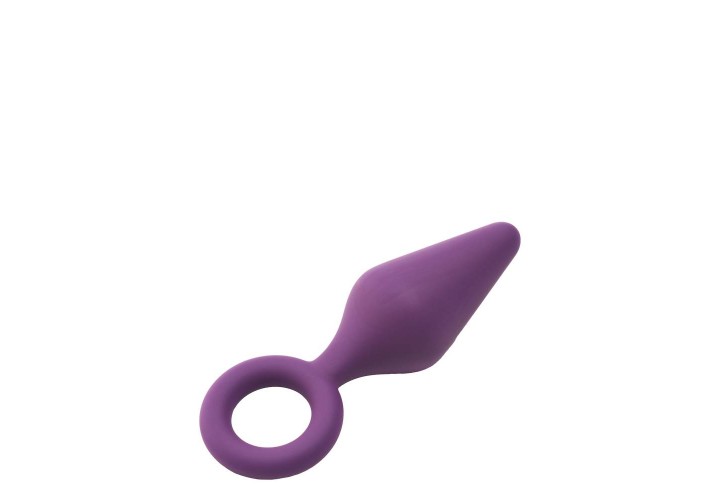Μωβ Σφήνα Σιλικόνης Με Δαχτυλίδι - Dream Toys Flirts Pull Plug Medium Purple 12.2cm