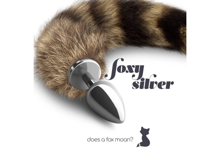 Μεταλλική Σφήνα Με Ουρά - Crushious Foxy Silver Metal Anal Plug With Tail