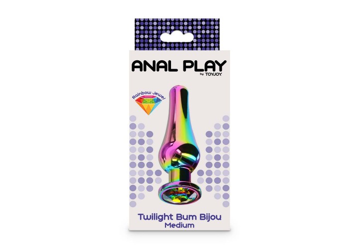 Πολύχρωμη Μεταλλική Σφήνα Με Κόσμημα - ToyJoy Twilight Bum Bijou Medium 11cm