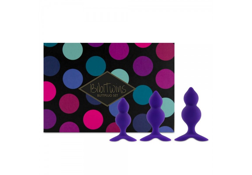 Σετ Πρωκτικές Σφήνες Σιλικόνης - Feelztoys Bibi Twin Butt Plug Set 3 Pieces Purple