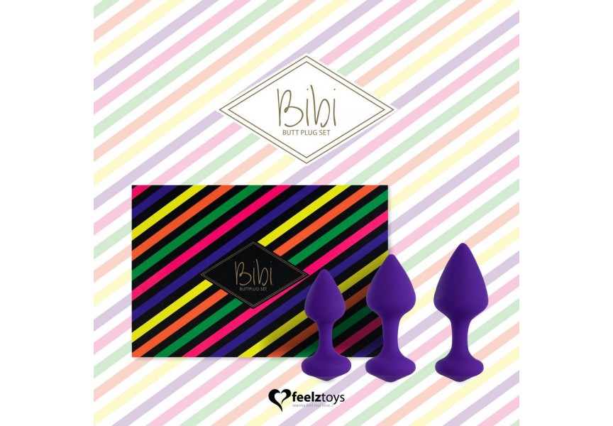 Σετ Πρωκτικές Σφήνες Σιλικόνης - Feelztoys Bibi Butt Plug Set 3 Pieces Purple