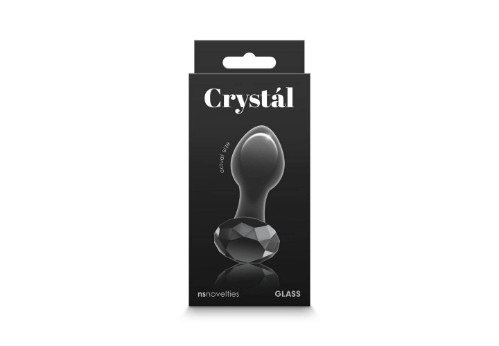 Μαύρη Γυάλινη Πρωκτική Σφήνα - Crystal Gem Black 9cm