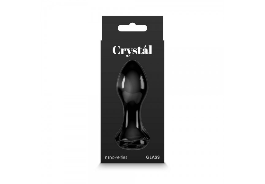 Μαύρη Γυάλινη Πρωκτική Σφήνα - Crystal Rose Black 9cm